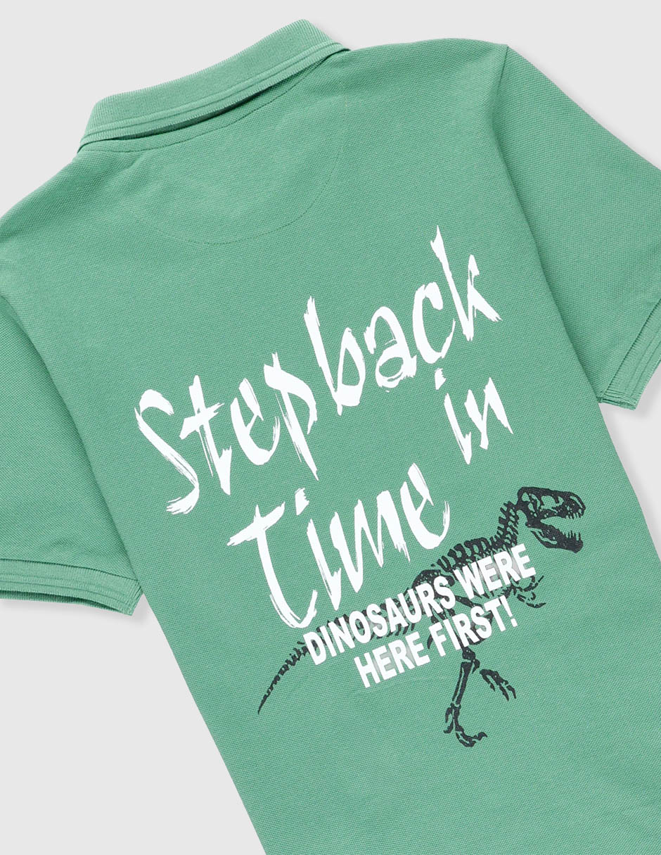 Playera tipo polo de algodón para niño