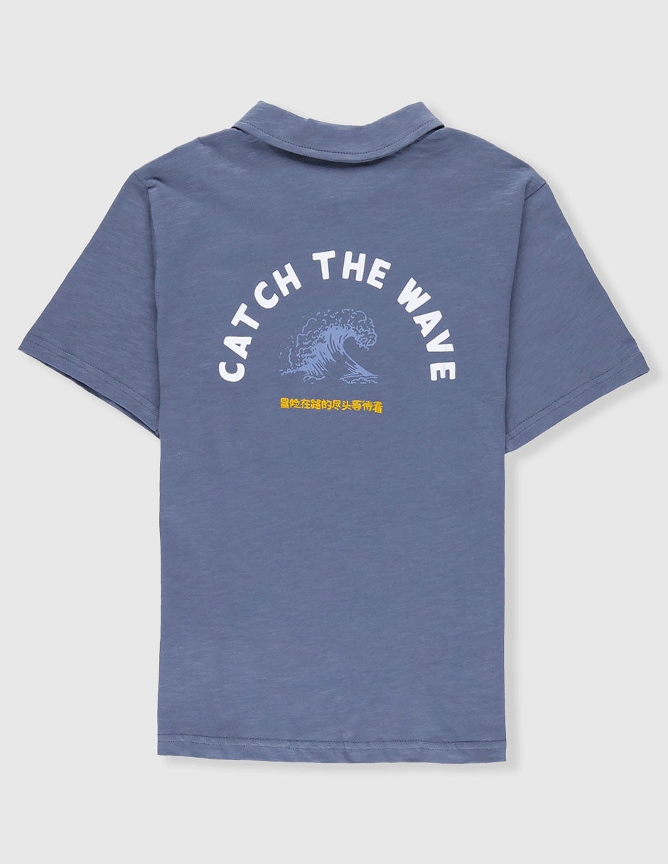 Playera tipo polo de algodón para niño