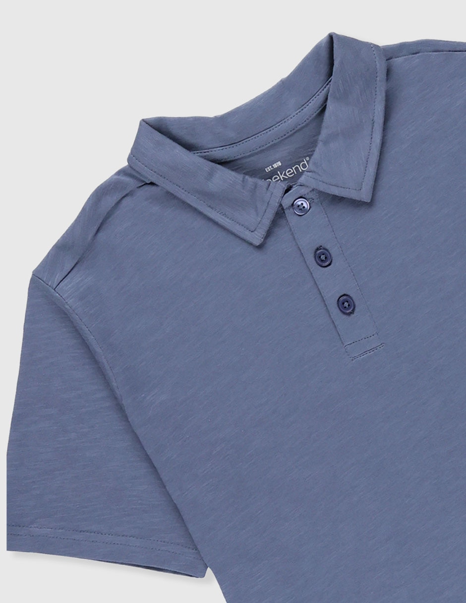 Playera tipo polo de algodón para niño