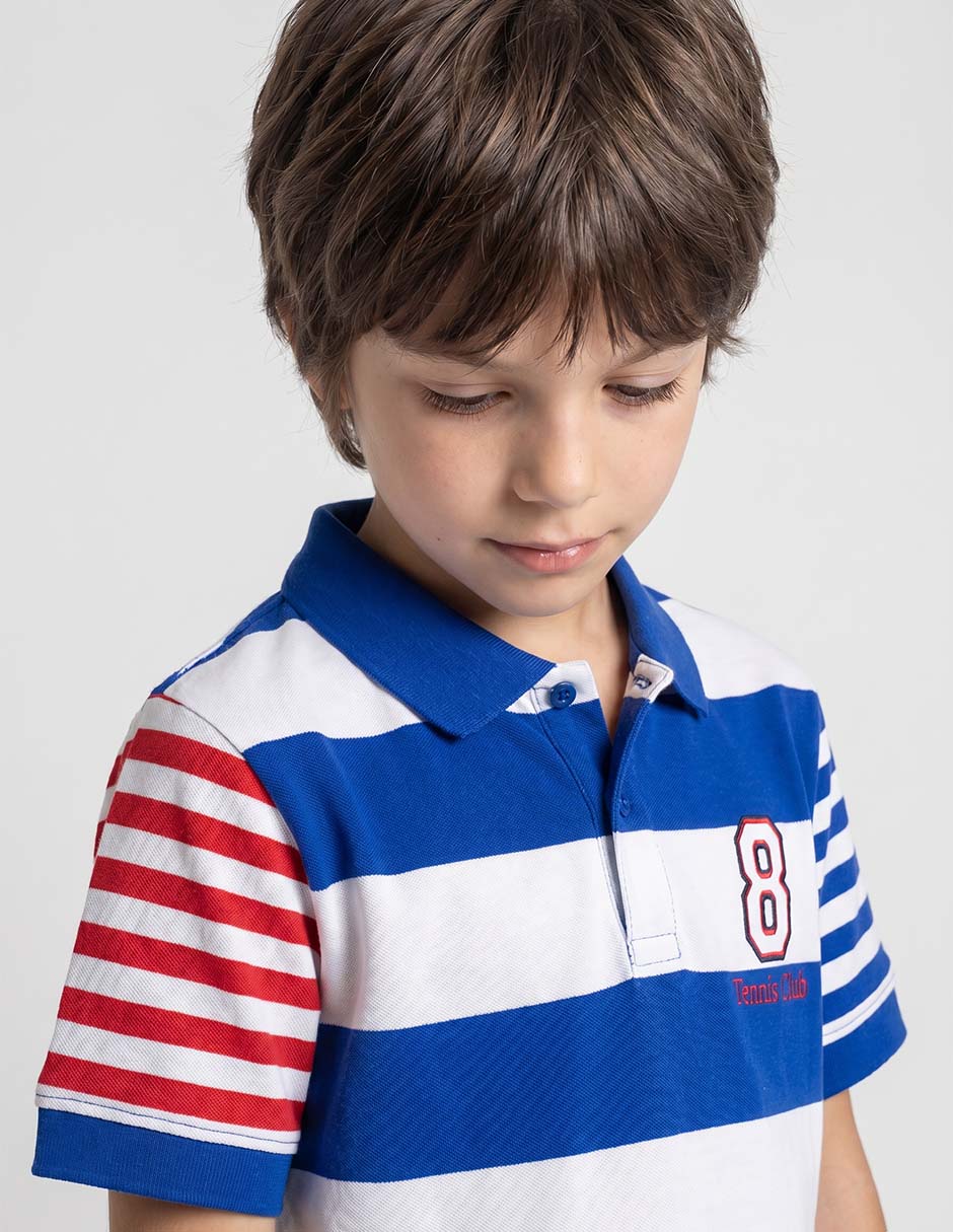Playera tipo polo para niño