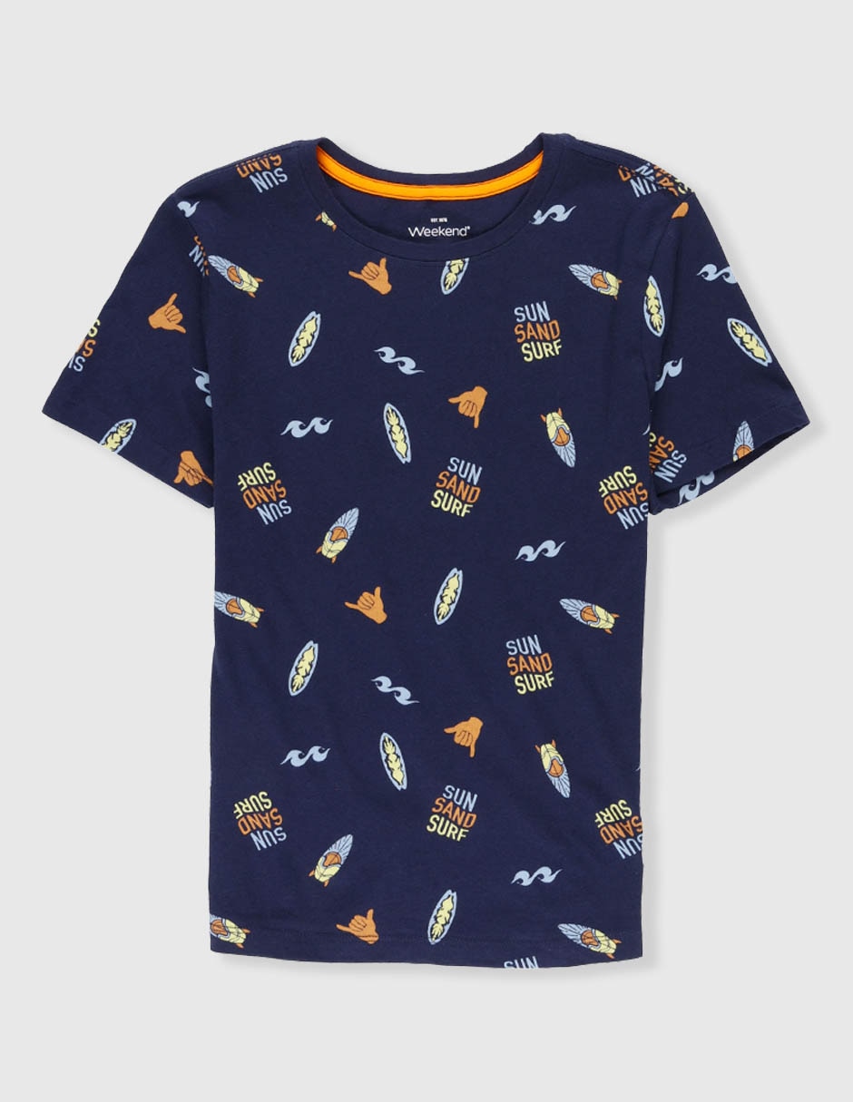 Playera Weekend manga corta para niño