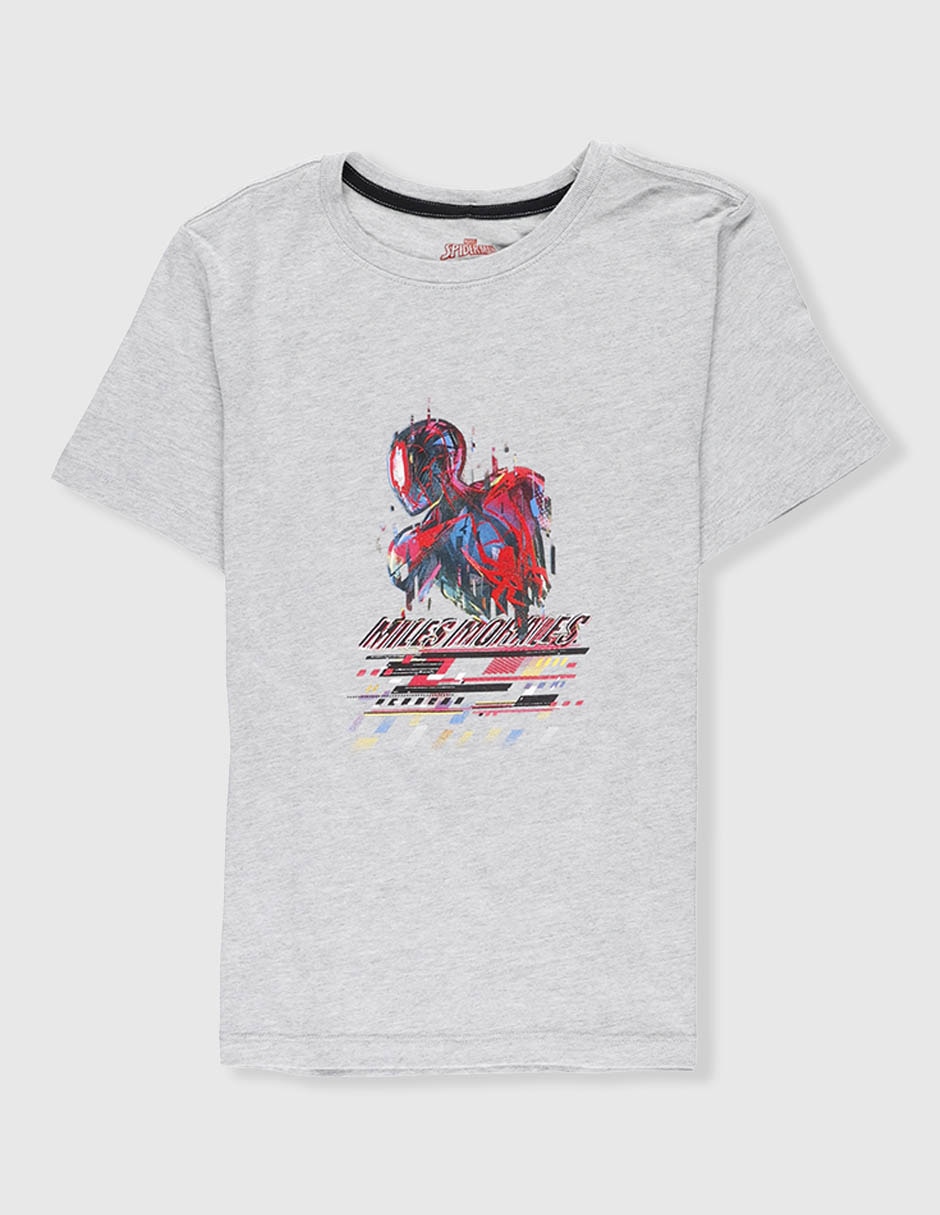 Playera Miles Morales Spider-Man manga corta para niño 1