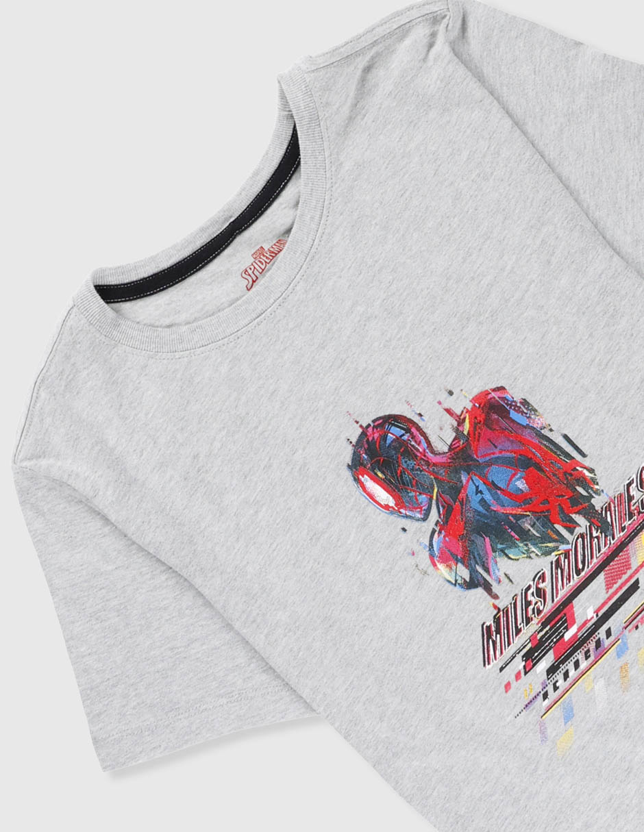 Playera Miles Morales Spider-Man manga corta para niño 3