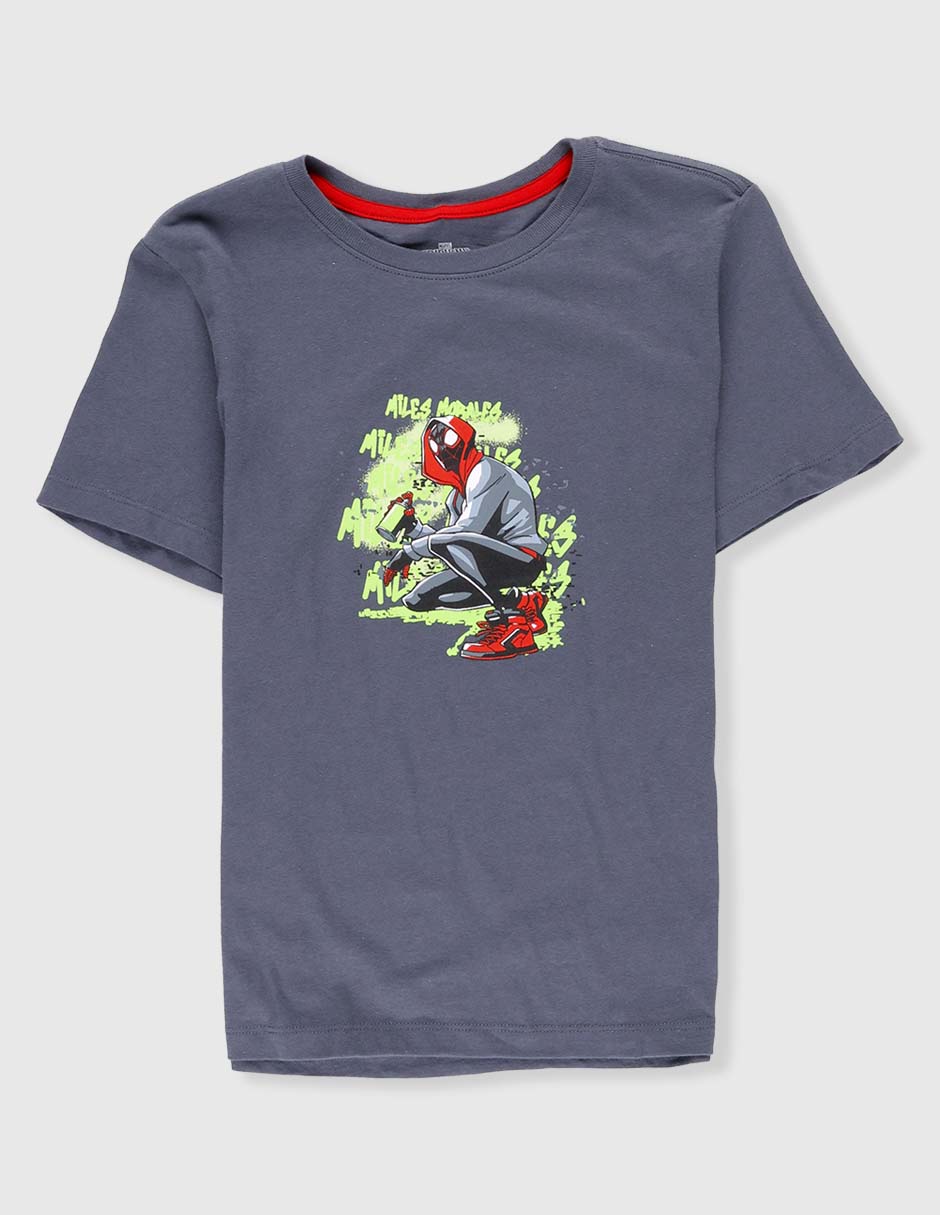 Playera Marvel Dtr Miles Morales Spider-Man manga corta para niño