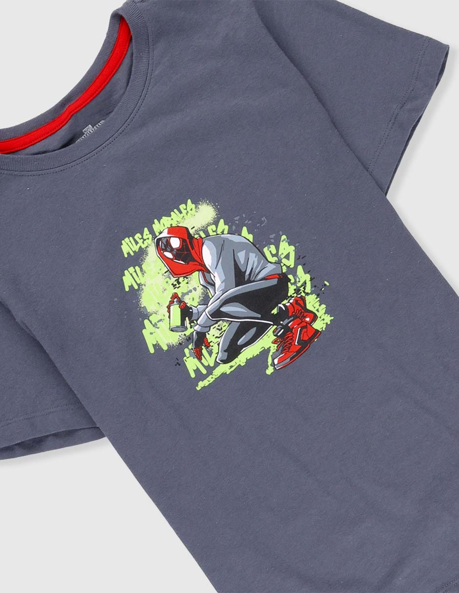 Playera Marvel Dtr Miles Morales Spider-Man manga corta para niño