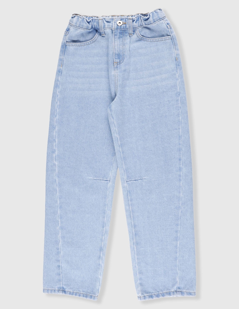 Jeans amplio lavado claro para niña Jeans amplio lavado claro para niña