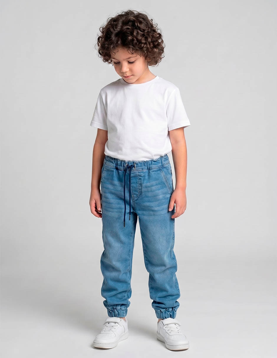 Jeans relajado lavado claro para niño Jeans relajado lavado claro para niño
