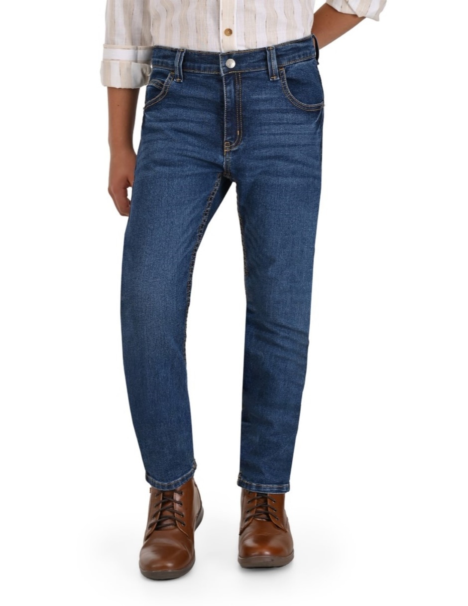 Jeans slim lavado whisker para niño Jeans slim lavado whisker para niño