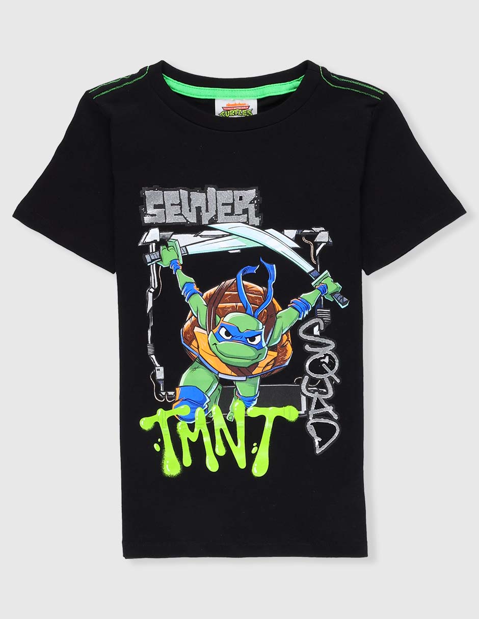Playera Tortugas Ninja Sewer Samurai Leonardo Nickelodeon manga corta para niño
