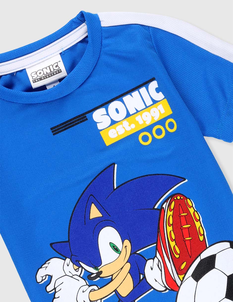 Playera Sega Sonic The Hedgehog manga corta para niño