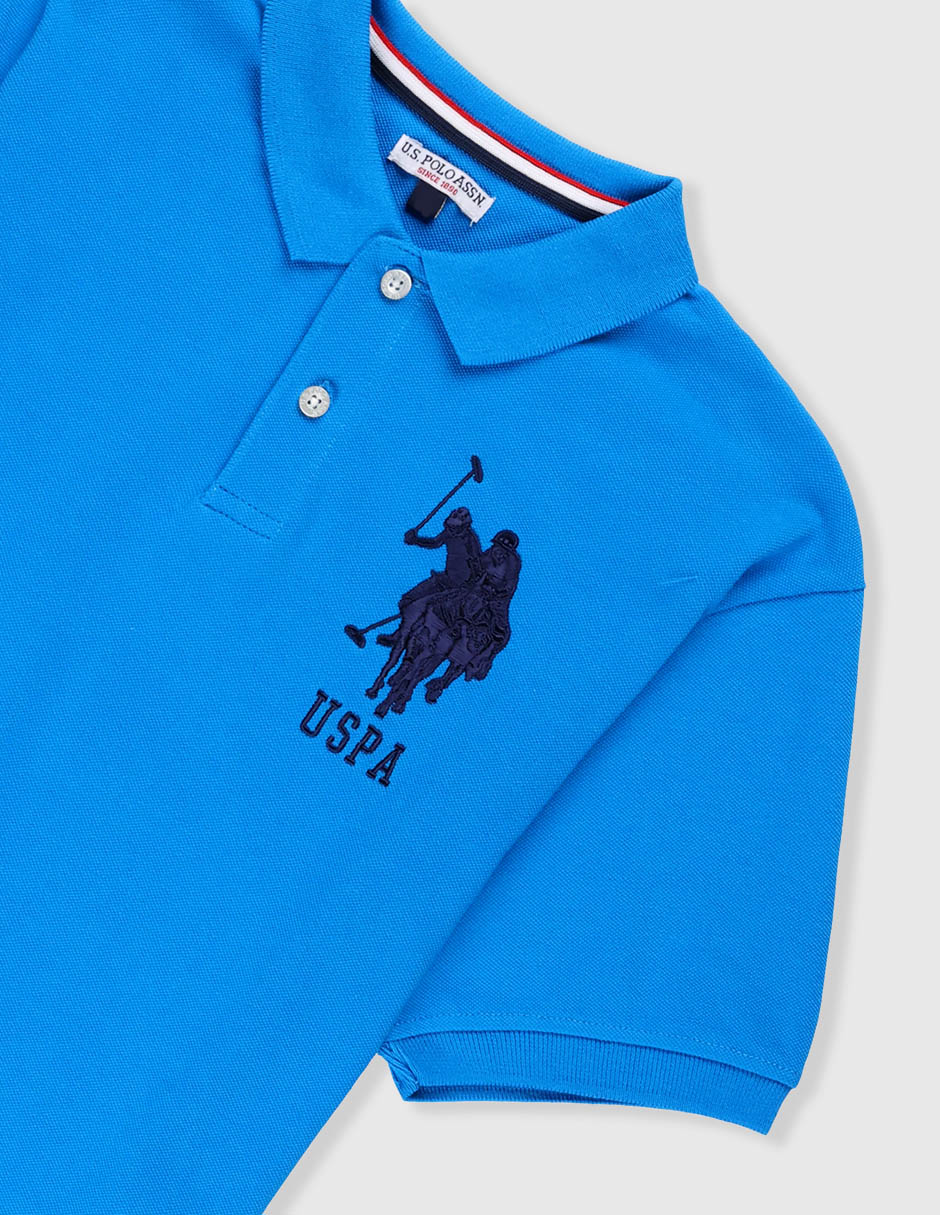 Playera tipo polo de algodón para niño