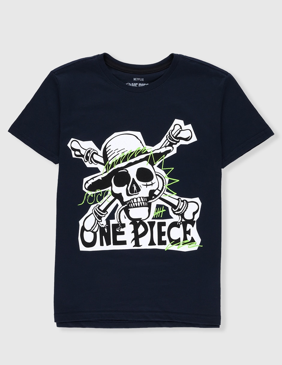 Playera One Piece Netflix manga corta para niño Playera One Piece Netflix manga corta para niño