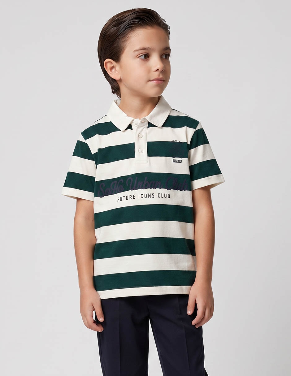 Playera tipo polo para niño