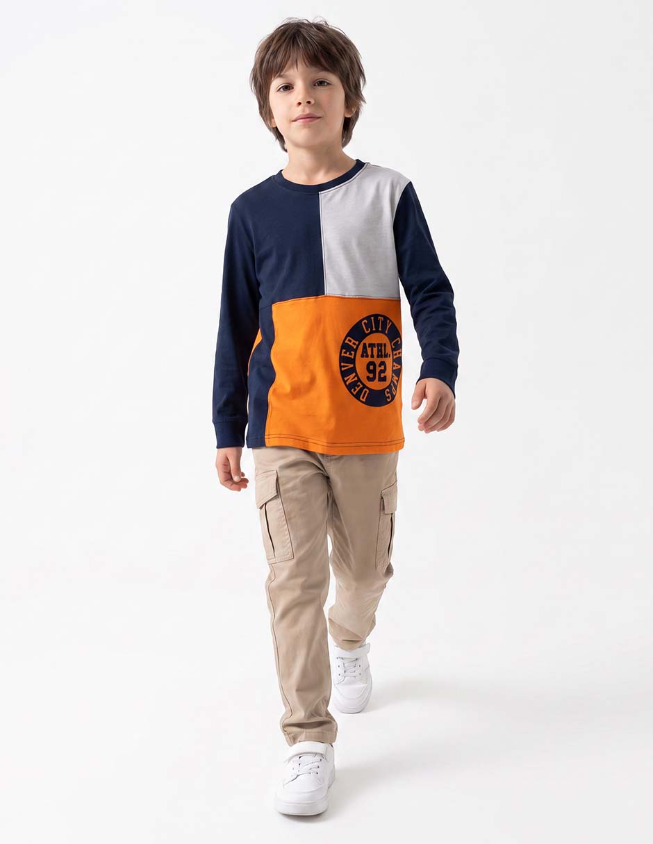 Playera manga larga para niño Playera manga larga para niño