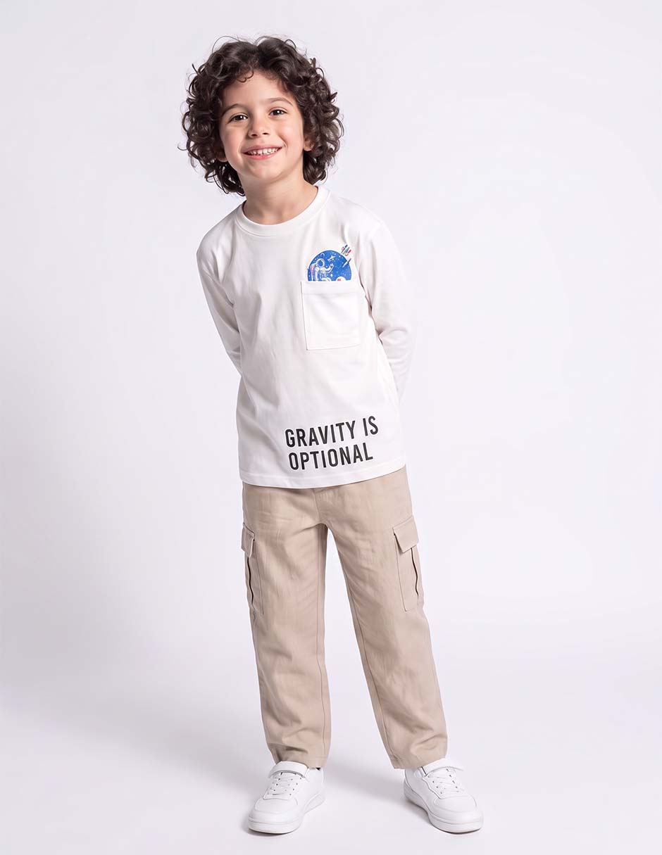 Playera manga larga para niño