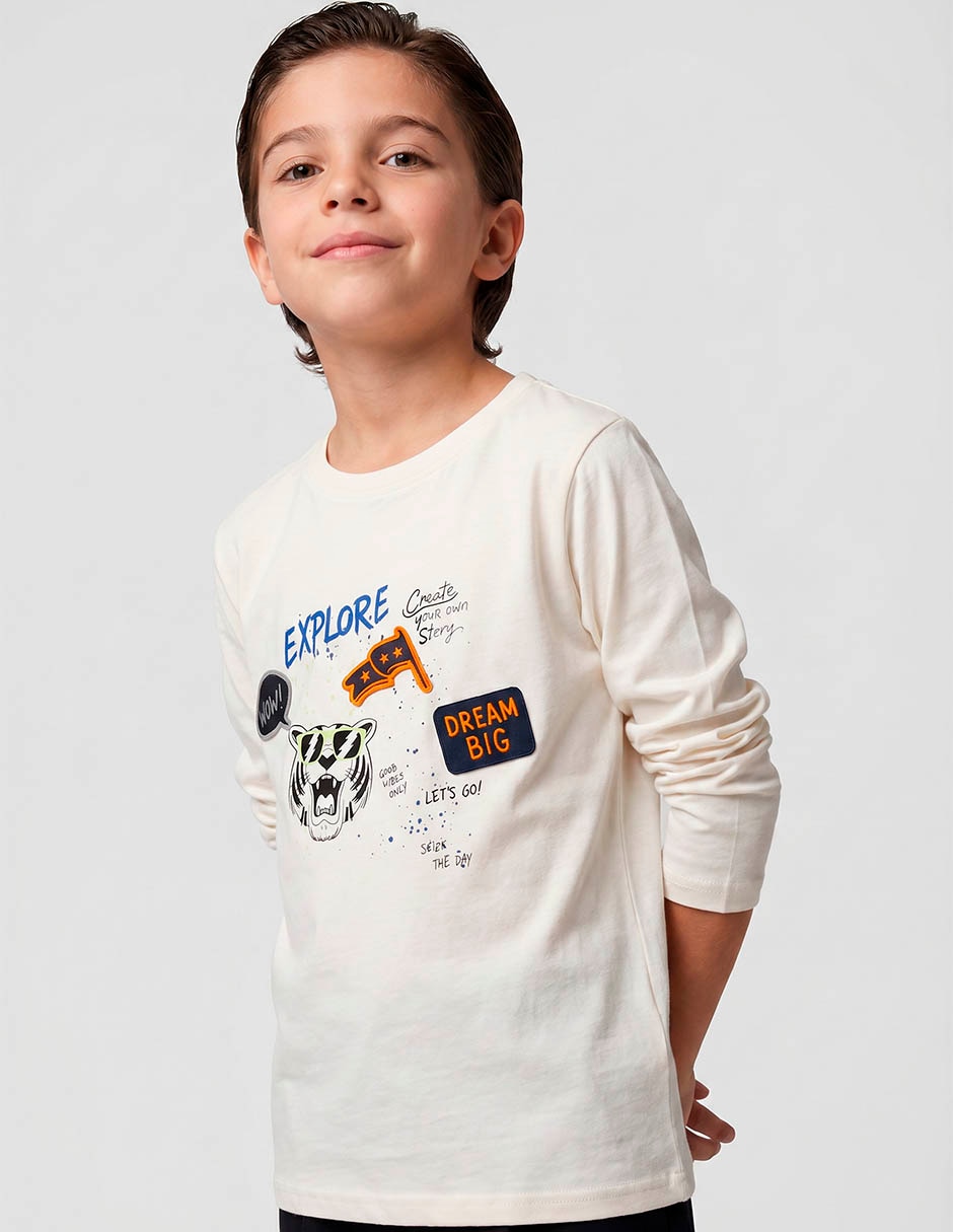 Playera manga larga para niño Playera manga larga para niño