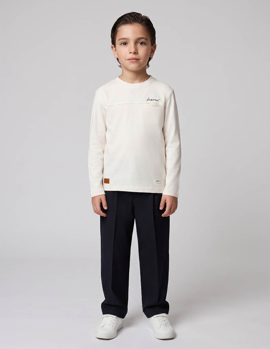 Playera manga larga para niño