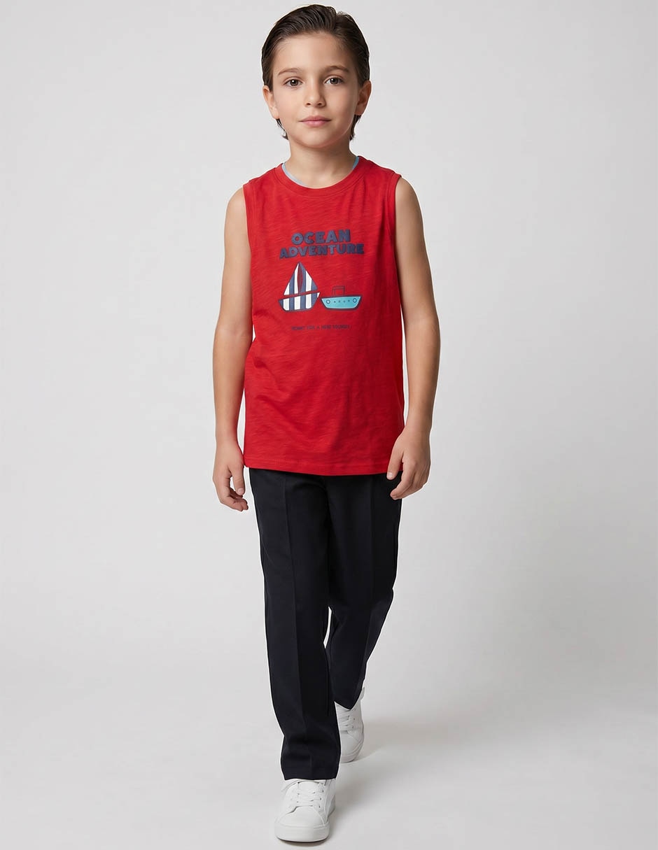 Playera sin mangas para niño