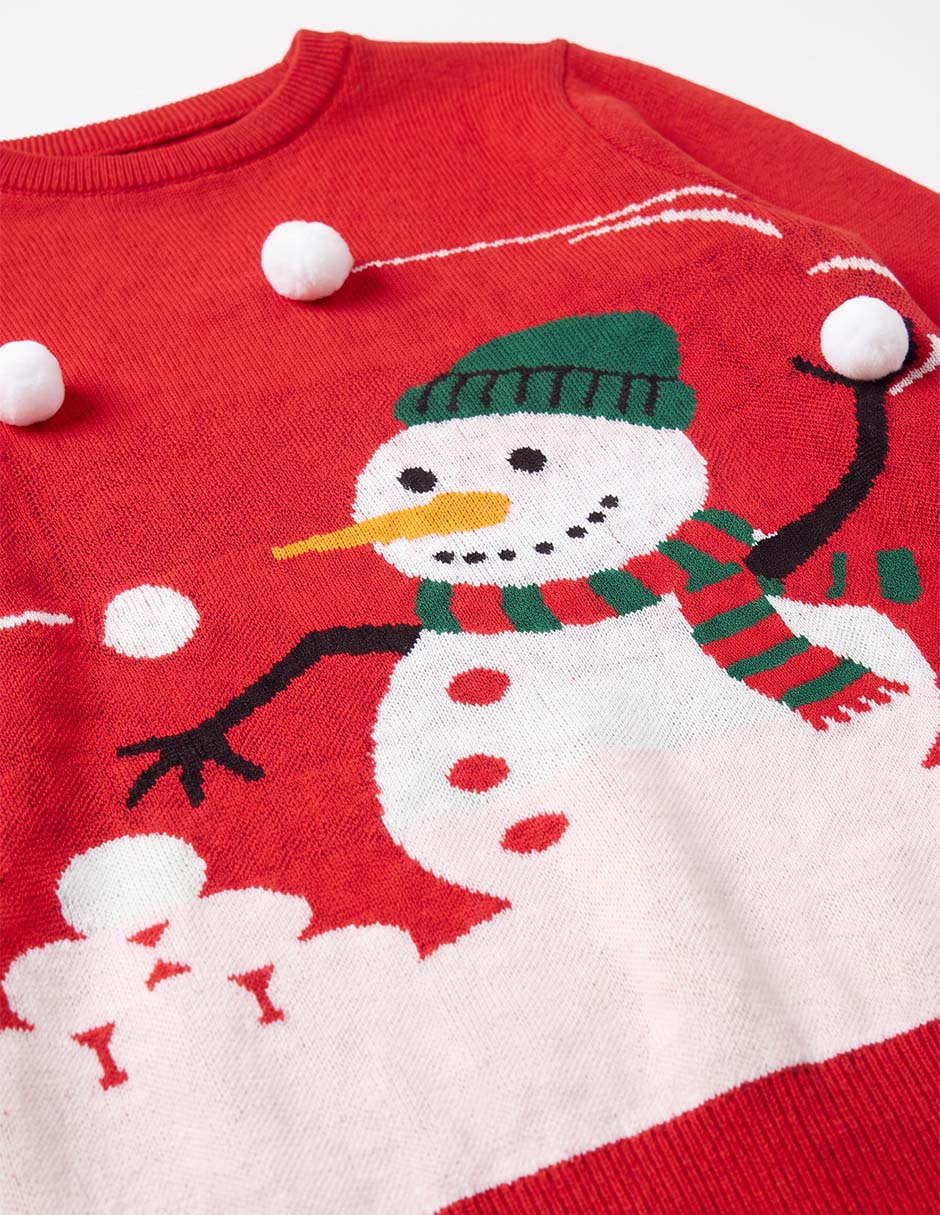 Suéter navideño muñeco de nieve para niño 6