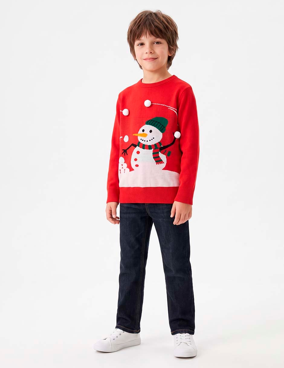 Suéter navideño muñeco de nieve para niño