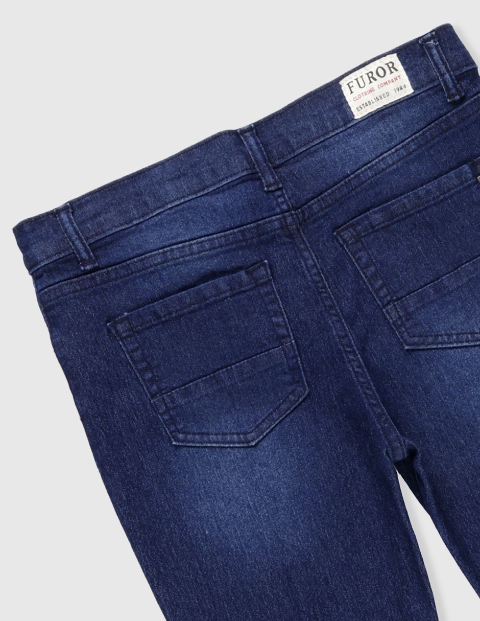 Jeans slim lavado medio para niño 6