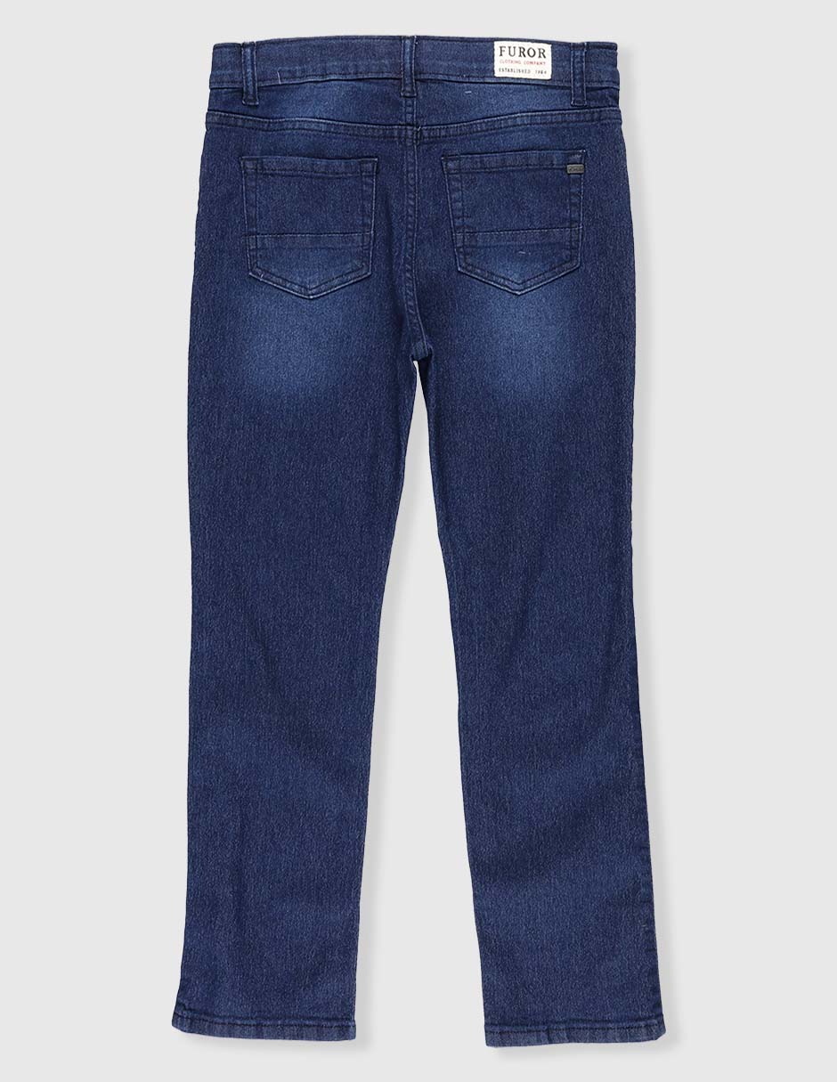 Jeans slim lavado medio para niño 11