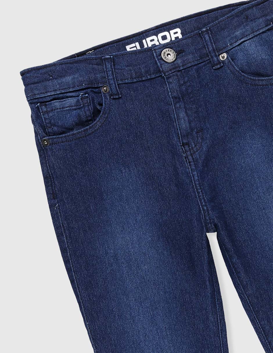 Jeans slim lavado medio para niño 12