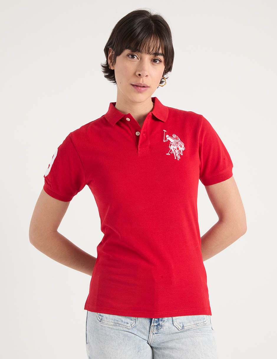 Playera tipo polo de algodón para mujer 1