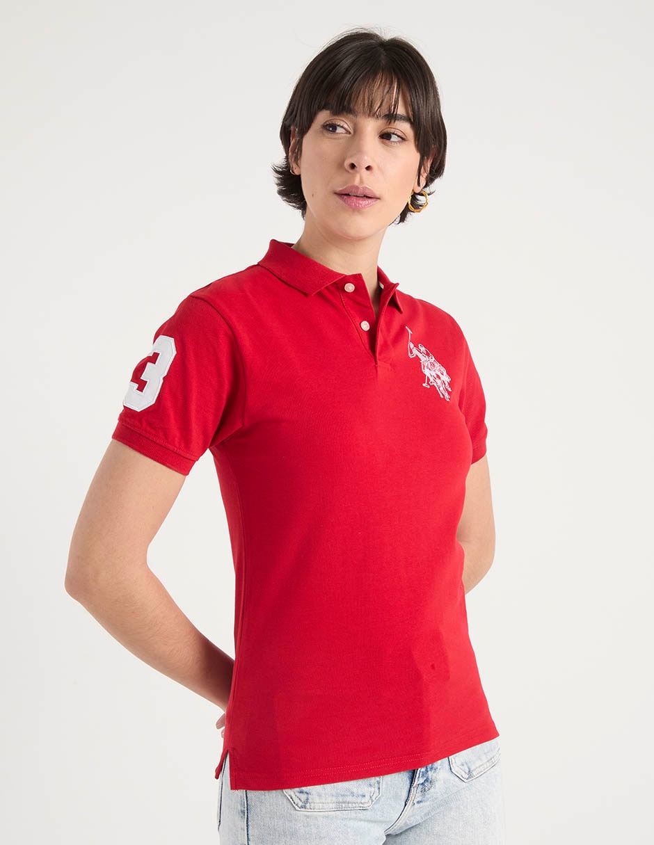 Playera tipo polo de algodón para mujer 2