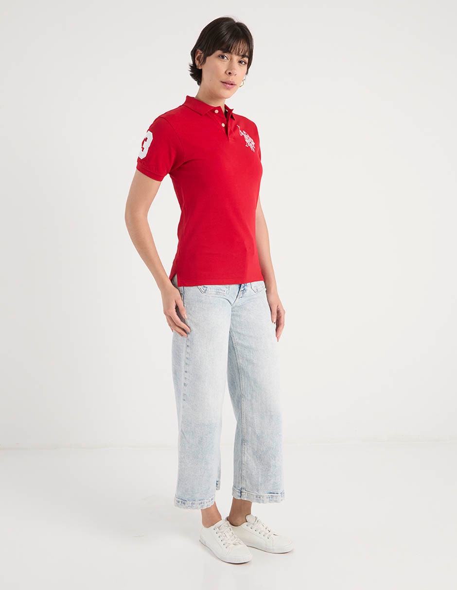 Playera tipo polo de algodón para mujer 3