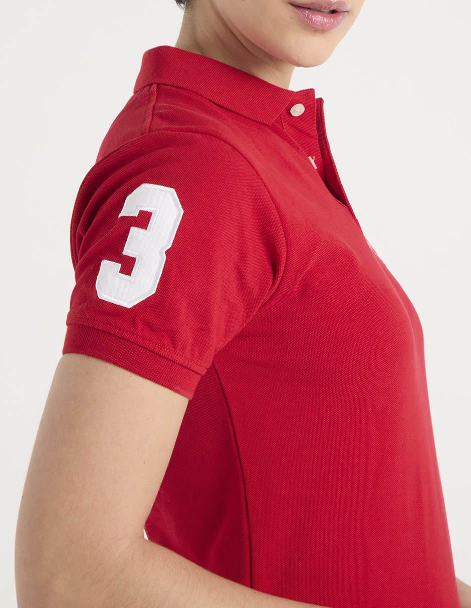 Playera tipo polo de algodón para mujer 5