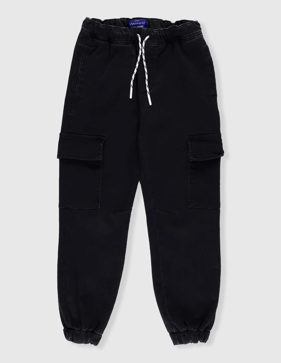 Jeans cargo relajado Weekend lavado obscuro para niño