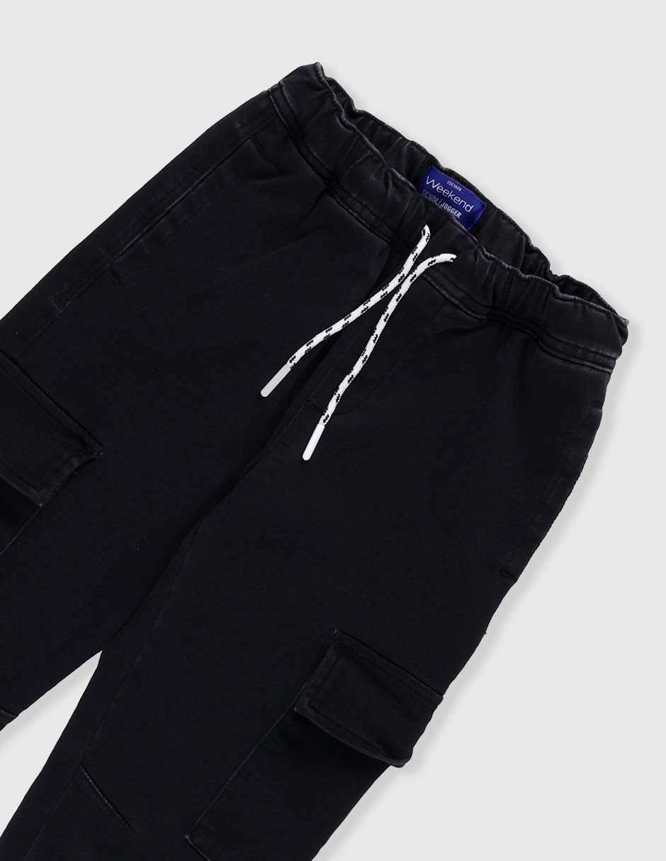 Jeans cargo relajado Weekend lavado obscuro para niño