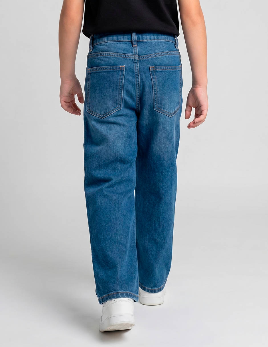 Jeans amplio lavado claro para niña 2