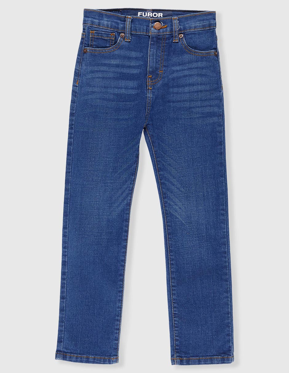 Jeans straight lavado medio para niño 2
