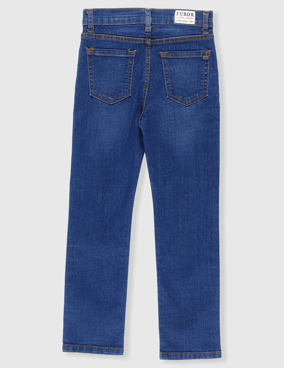 Jeans straight lavado medio para niño 3