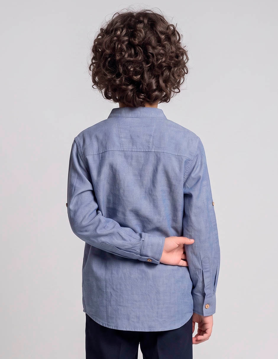 Camisa casual manga larga para niño 4