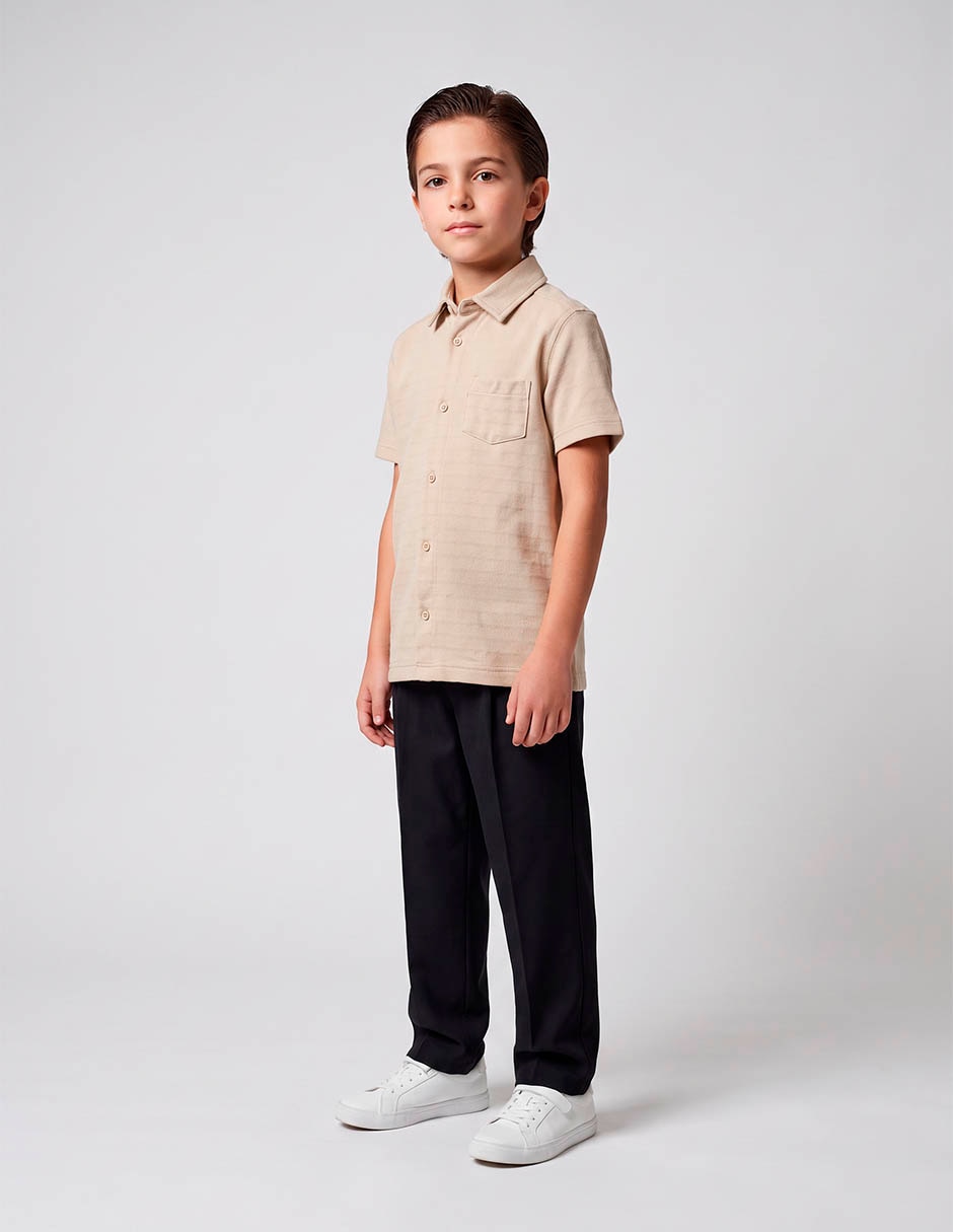 Camisa casual de algodón manga corta para niño