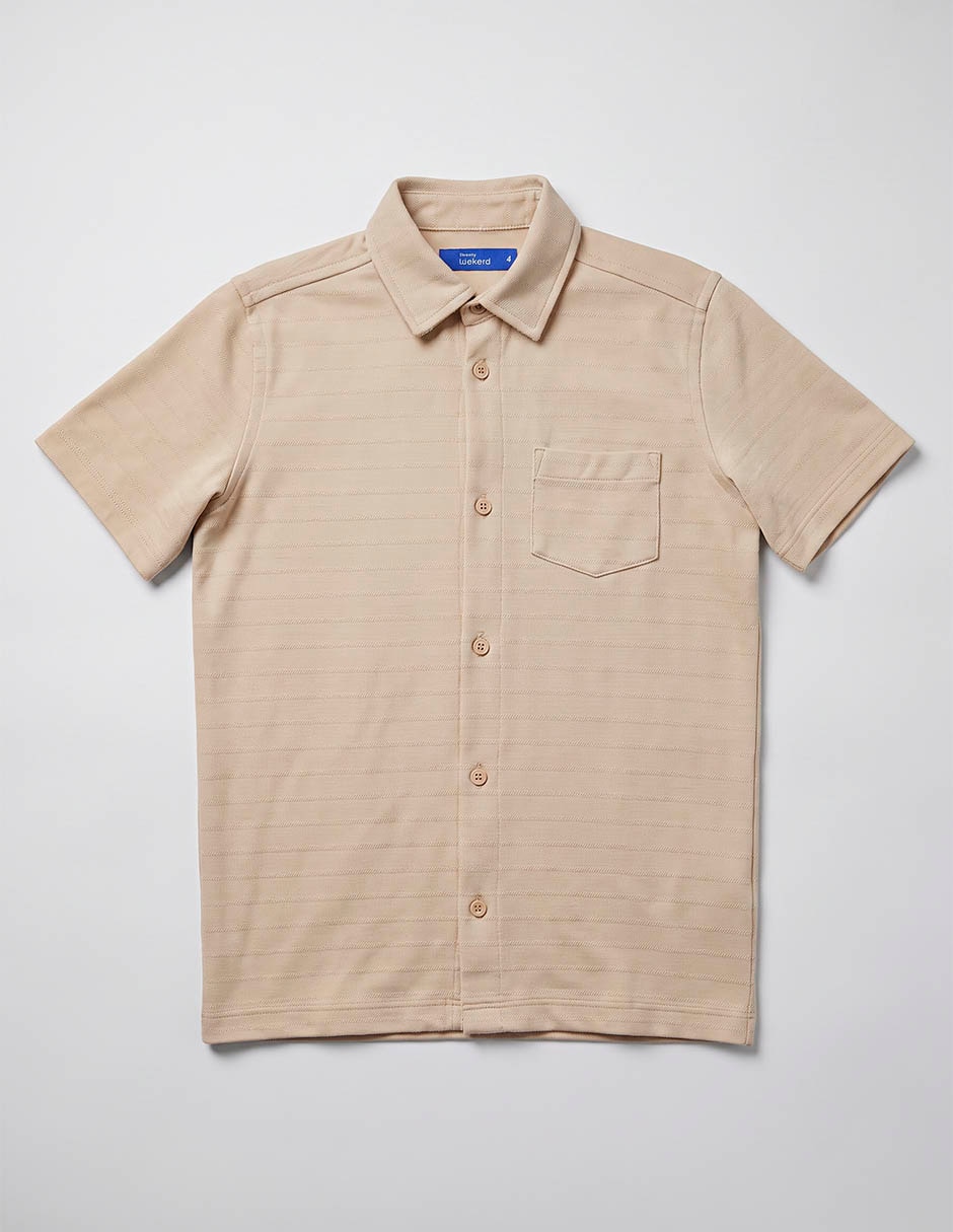 Camisa casual de algodón manga corta para niño 4