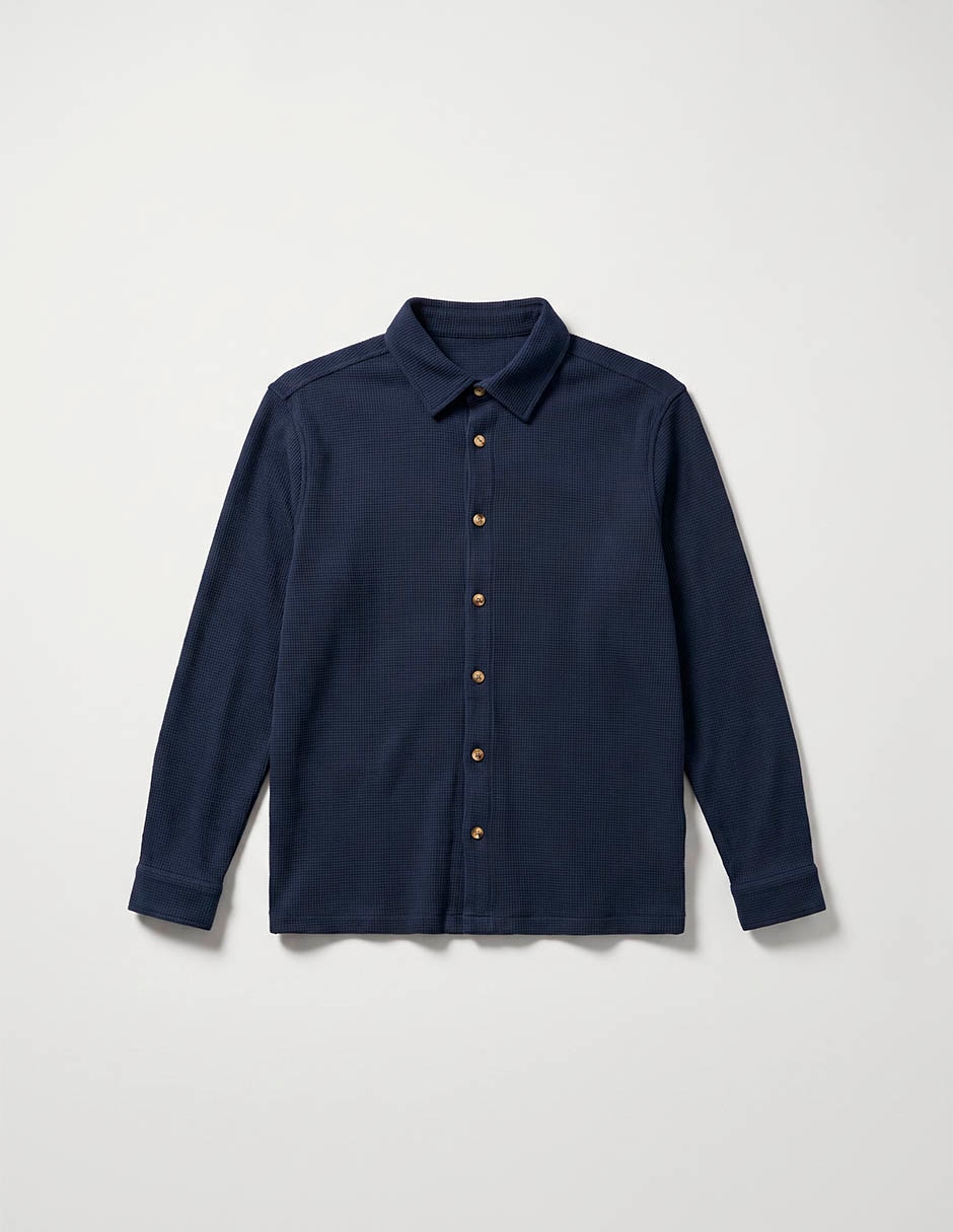 Camisa casual de algodón manga larga para niño 4